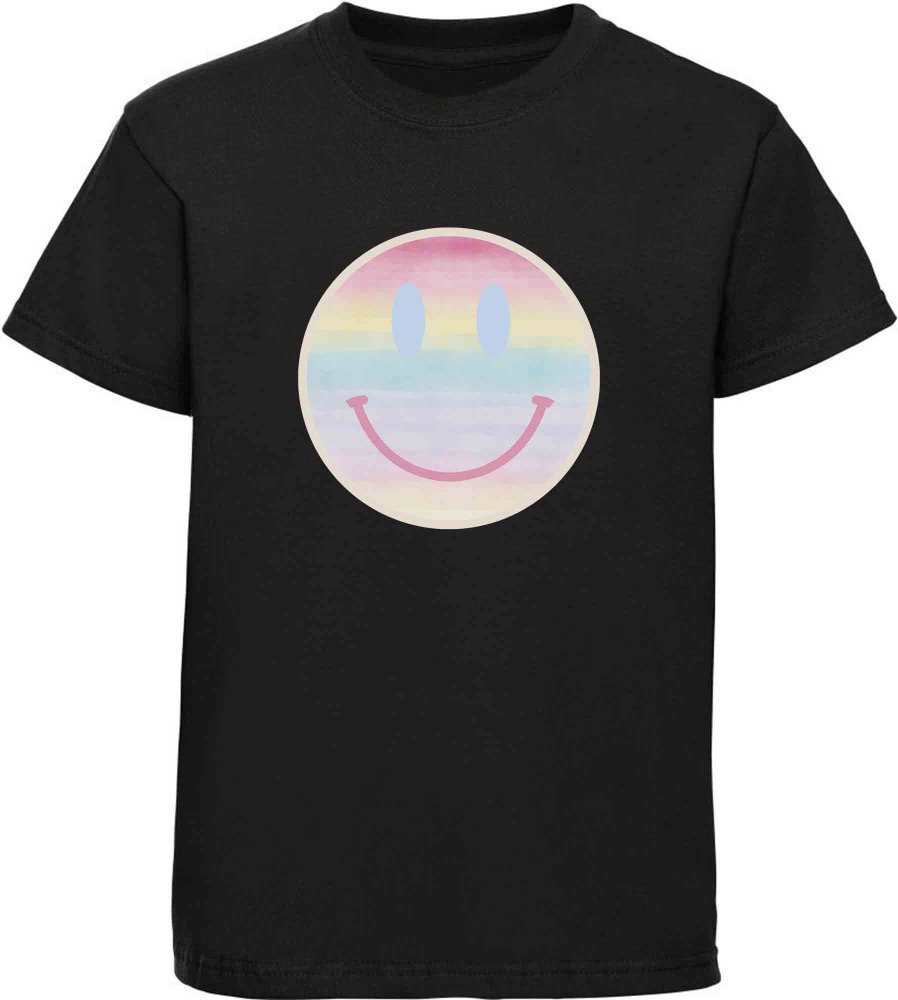 Bedrucktes Kinder Smiley T-Shirt buntes Gesicht